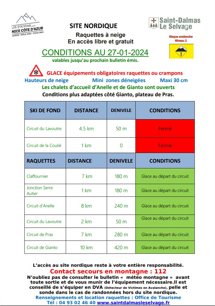 bulletin site de randonnée nordique 27 01